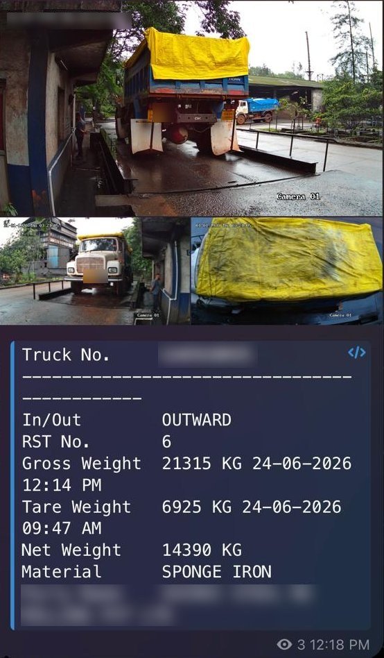 Weighment delivered to mobile